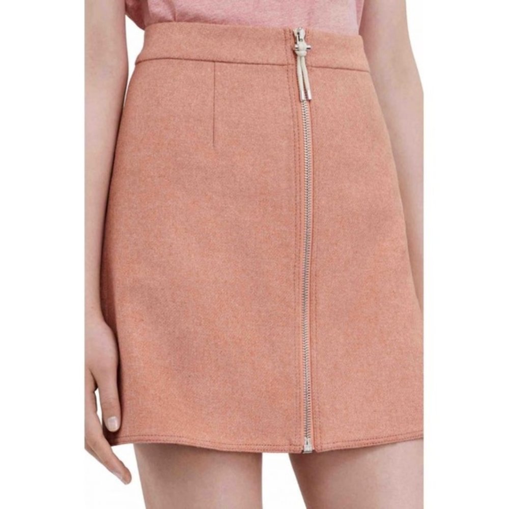 Acne Studios Prisca Wool Cashmere Zip Skirt Pink